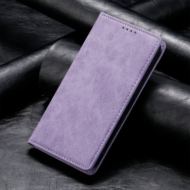 For Redmi K70 Ultra Business Solid Color Magnetic RFID Leather Phone Case(Purple) - Xiaomi Cases by buy2fix | Online Shopping UK | buy2fix