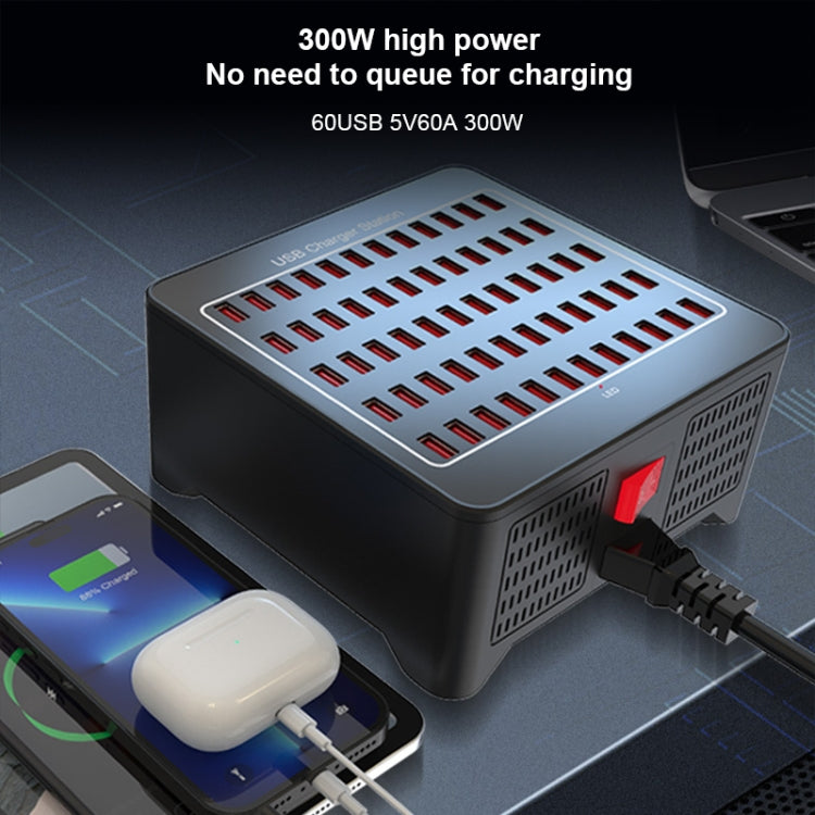 YFY-A78 300W 60 Ports USB Smart Charging Station(UK Plug) - Multifunction Charger by buy2fix | Online Shopping UK | buy2fix