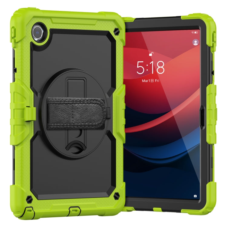 For Lenovo Tab M11 /Xiaoxin Pad 2024 Silicone Hybrid PC Tablet Case with Shoulder Strap(Yellow Green Black) - Lenovo by buy2fix | Online Shopping UK | buy2fix