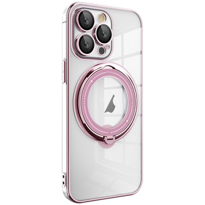 For iPhone 13 Pro Electroplating MagSafe 360 Degree Rotation Holder Shockproof Phone Case(Pink) - iPhone 13 Pro Cases by buy2fix | Online Shopping UK | buy2fix