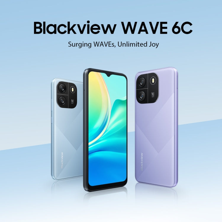 [HK Warehouse] Blackview WAVE 6C, 2GB+32GB, 6.5 inch Android 13 Unisoc SC9863A Octa Core up to 1.6GHz, Network: 4G, OTG(Blue) - Blackview by Blackview | Online Shopping UK | buy2fix