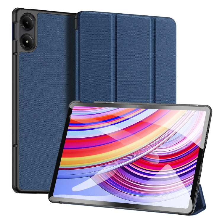 For Xiaomi Redmi Pad Pro 12.1 DUX DUCIS Domo Series Cloth Texture Magnetic Leather Tablet Case(Blue) - More Tablet Cases by DUX DUCIS | Online Shopping UK | buy2fix