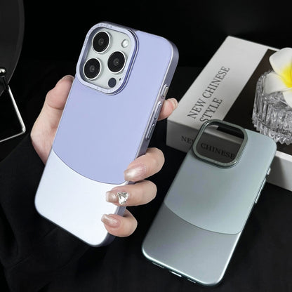 For iPhone 16 Pro Max Napa Texture PC + Leather Phone Case(Silver) - iPhone 16 Pro Max Cases by buy2fix | Online Shopping UK | buy2fix