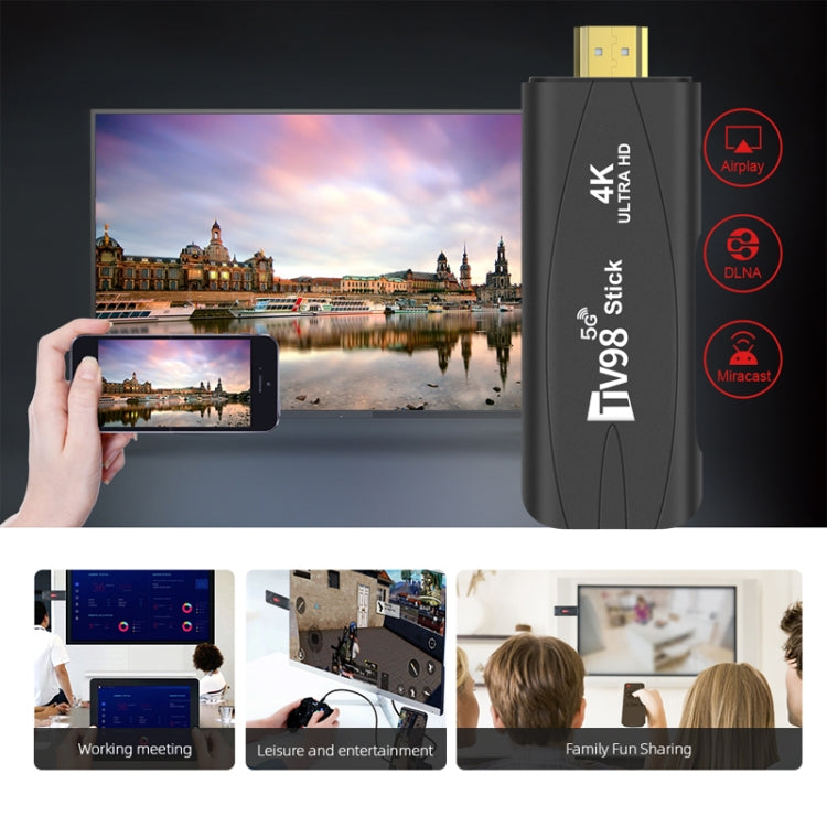 TV98 Rockchip 3228A Quad Core 4K HD Bluetooth Android TV Stick, RAM:4GB+32GB(UK Plug) - Android TV Sticks by buy2fix | Online Shopping UK | buy2fix