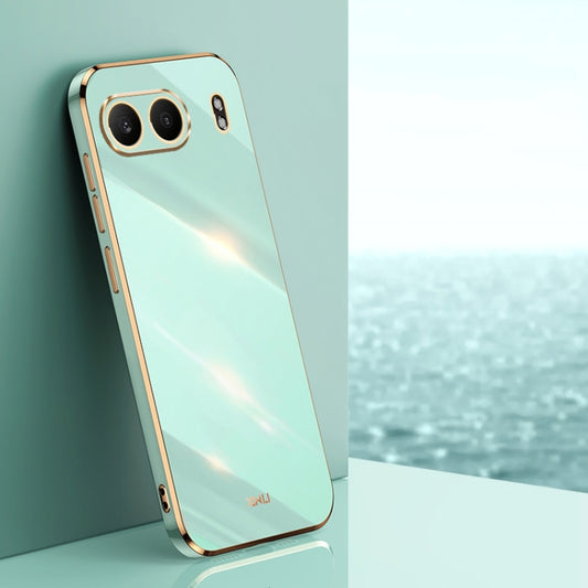 For OnePlus Nord 4 XINLI Straight 6D Plating Gold Edge TPU Phone Case(Mint Green) - OnePlus Cases by XINLI | Online Shopping UK | buy2fix