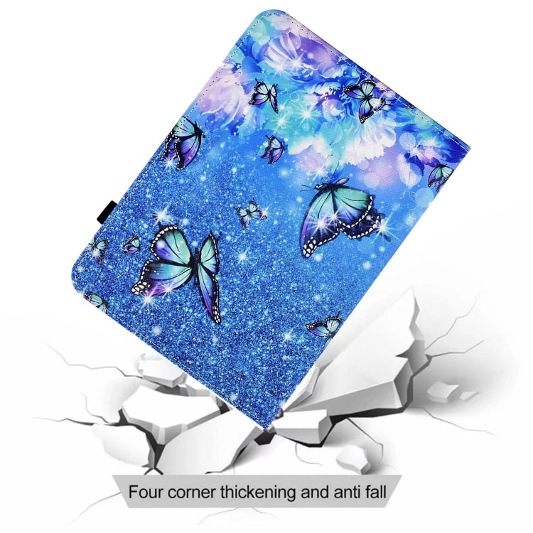 For Lenovo Tab M11 / Xiaoxin Pad 11 2024 Colored Drawing Stitching Elastic Band Leather Smart Tablet Case(Butterfly) - Lenovo by buy2fix | Online Shopping UK | buy2fix