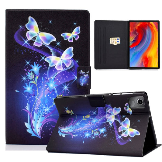 For Lenovo Tab M11 / Xiaoxin Pad 11 2024 Electric Pressed Colored Drawing Smart Leather Tablet Case(Butterflies Flower) - Lenovo by buy2fix | Online Shopping UK | buy2fix