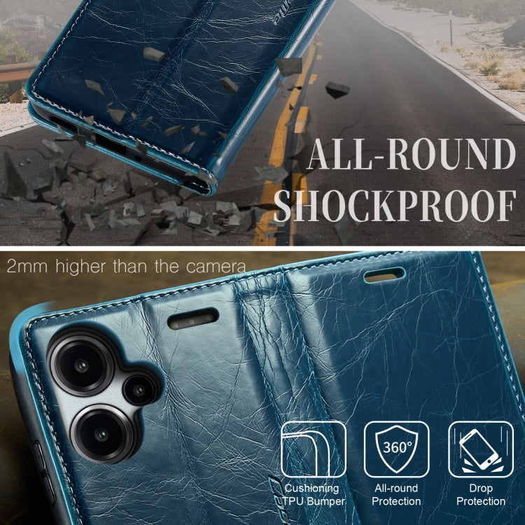 For Xiaomi Redmi Note 13 Pro+ 5G CaseMe 003 Crazy Horse Texture Flip Leather Phone Case(Blue Green) - Note 13 Pro+ Cases by CaseMe | Online Shopping UK | buy2fix