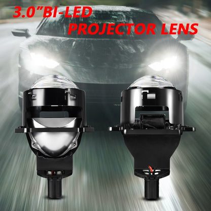 T01 1 Pair 3 inch Car Bifocal LED Lens Headlight(Black) - LED Headlamps by buy2fix | Online Shopping UK | buy2fix