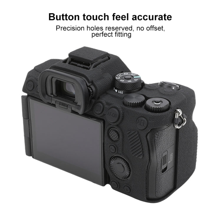 For Sony ILCE7RM5 / A7R5 Litchi Texture Soft Silicone Protective Case(Black) - Protective Case by buy2fix | Online Shopping UK | buy2fix