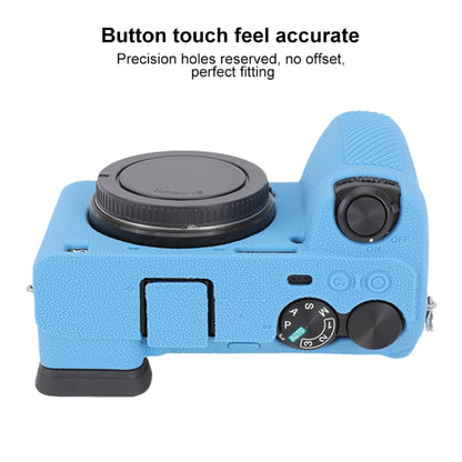 For Sony ILCE-6700 / A6700 Litchi Texture Soft Silicone Protective Case(Blue) - Protective Case by buy2fix | Online Shopping UK | buy2fix