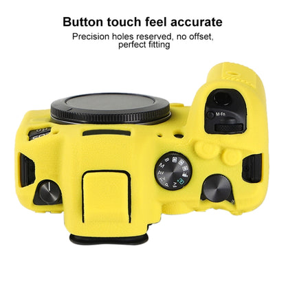 For Canon EOS R6 Mark II Litchi Texture Soft Silicone Protective Case(Yellow) - Protective Case by buy2fix | Online Shopping UK | buy2fix