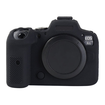 For Canon EOS R6 Mark II Litchi Texture Soft Silicone Protective Case(Black) - Protective Case by buy2fix | Online Shopping UK | buy2fix