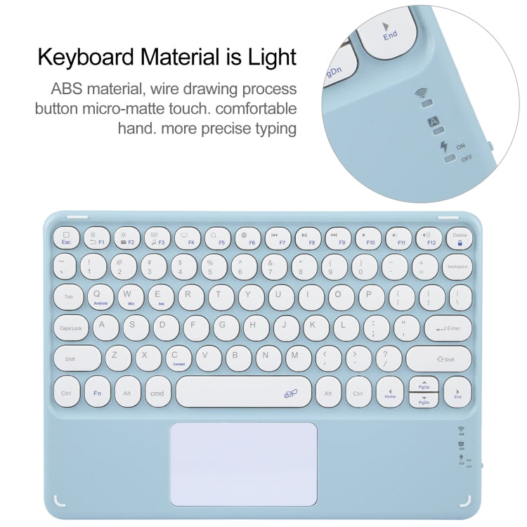 For Xiaomi Pad 6 Round Button Bluetooth Keyboard Rotatable Holder Leather Case with Touchpad(Sky Blue) - Others Keyboard by buy2fix | Online Shopping UK | buy2fix