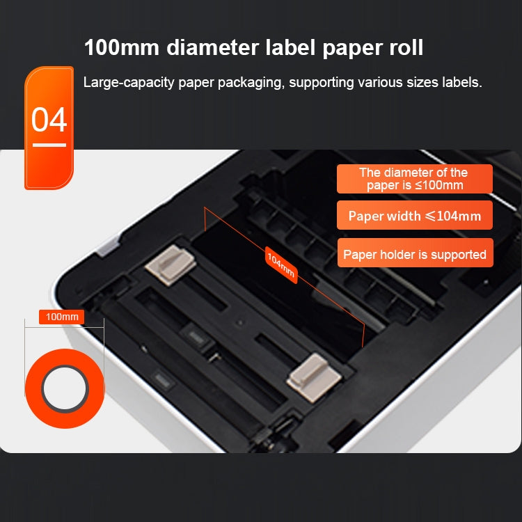 ZJ-9250 100x150mm USB Bluetooth Thermal Label Printer, Plug:US Plug(Black) - Printer by buy2fix | Online Shopping UK | buy2fix