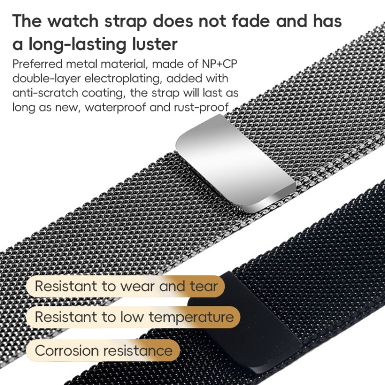 For Apple Watch SE 44mm ZGA Milanese Magnetic Metal Watch Band(Black) - Watch Bands by ZGA | Online Shopping UK | buy2fix