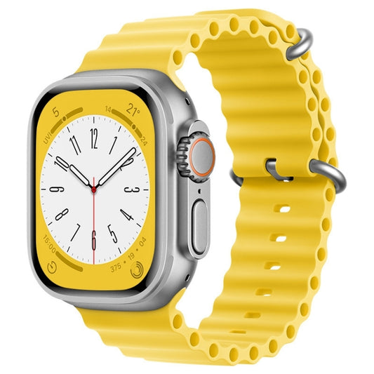 For Apple Watch Ultra 2 49mm ZGA Ocean Silicone Watch Band(Yellow) - Watch Bands by ZGA | Online Shopping UK | buy2fix