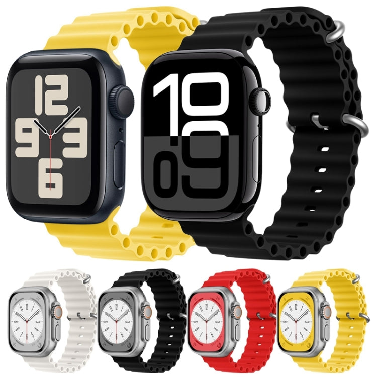 For Apple Watch Series 8 45mm ZGA Ocean Silicone Watch Band(Yellow) - Watch Bands by ZGA | Online Shopping UK | buy2fix