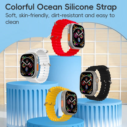 For Apple Watch Series 6 44mm ZGA Ocean Silicone Watch Band(Black) - Watch Bands by ZGA | Online Shopping UK | buy2fix