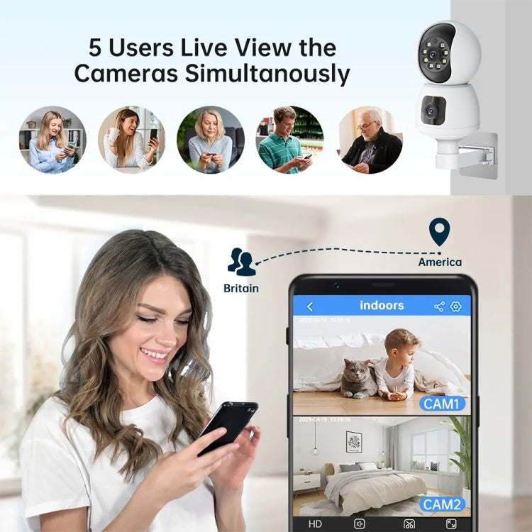 Y6203 4MP Zoom HD Indoor Waterproof Smart WiFi Camera, Specification:UK Plug(White) - Wireless Camera by buy2fix | Online Shopping UK | buy2fix