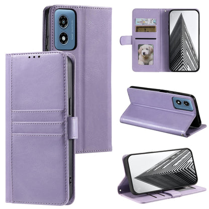 For Motorola Moto G Play 2024 Simple 6-Card Wallet Leather Phone Case(Purple) - Motorola Cases by buy2fix | Online Shopping UK | buy2fix