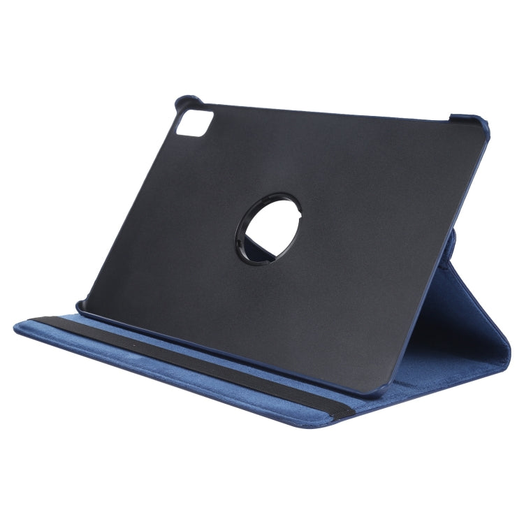 For iPad Pro 13 2024 360 Degree Rotation Litchi Texture Leather Tablet Case with Holder(Dark Blue) - iPad Pro 13 2024 Cases by buy2fix | Online Shopping UK | buy2fix