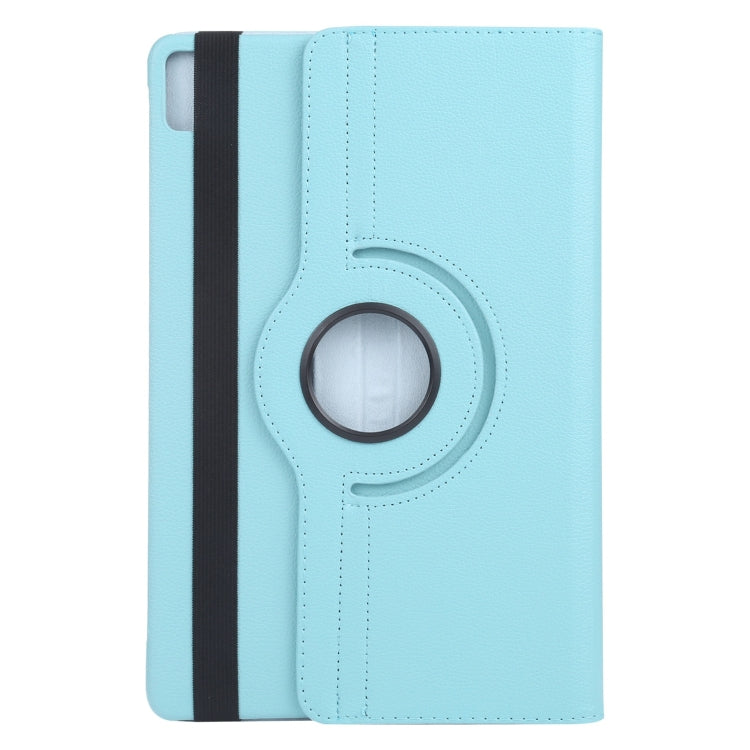 For iPad Pro 11 2024 360 Degree Rotation Litchi Texture Leather Tablet Case with Holder(Sky Blue) - iPad Pro 11 2024 Cases by buy2fix | Online Shopping UK | buy2fix