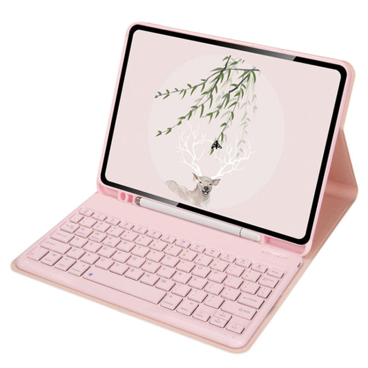 For Xiaomi Pad 5 / Pad 5 Pro 11 inch Round Cap Bluetooth Keyboard Tablet Leather Case with Pen Slot(Pink) - Others Keyboard by buy2fix | Online Shopping UK | buy2fix