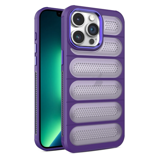 For iPhone 13 Pro Cooling Armor Translucent Mesh Breathable Phone Case(Purple) - iPhone 13 Pro Cases by buy2fix | Online Shopping UK | buy2fix