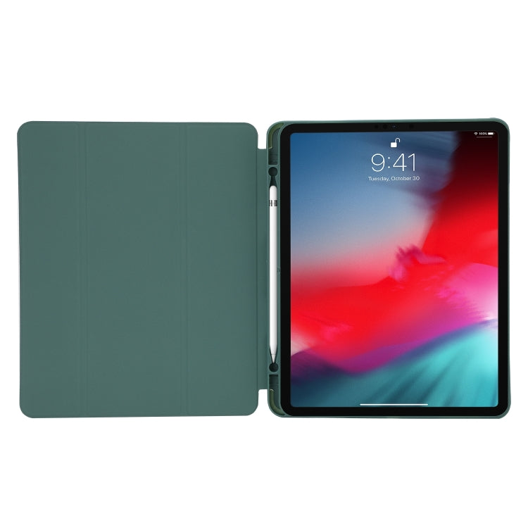 For iPad Pro 11 2024 Skin Feel Tri-fold Leather Tablet Case with Pen Slot(Black) - iPad Pro 11 2024 Cases by buy2fix | Online Shopping UK | buy2fix