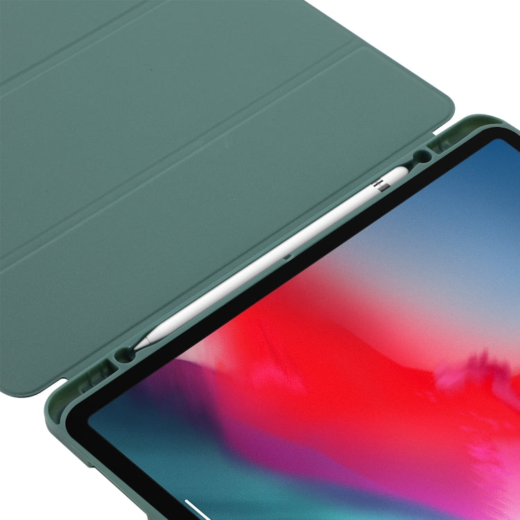 For iPad Air 13 2024 Skin Feel Tri-fold Leather Tablet Case with Pen Slot(Matcha Green) - iPad Air 13 2024 Cases by buy2fix | Online Shopping UK | buy2fix