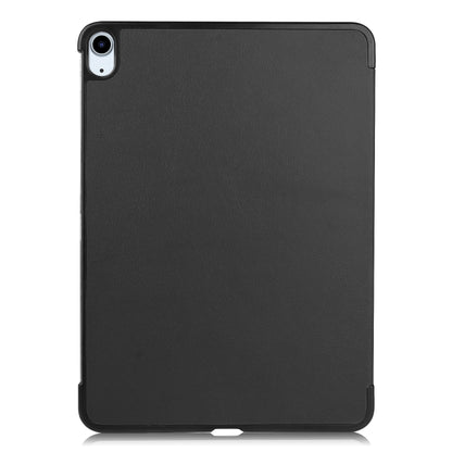 For iPad Air 13 2024 Custer Pure Color 3-Fold Holder Smart Leather Tablet Case(Black) - iPad Air 13 2024 Cases by buy2fix | Online Shopping UK | buy2fix