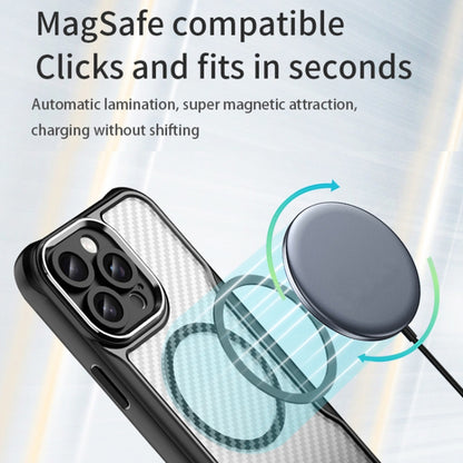 For iPhone 16 Pro Max Carbon Fiber Texture MagSafe Translucent Phone Case(Black) - iPhone 16 Pro Max Cases by buy2fix | Online Shopping UK | buy2fix