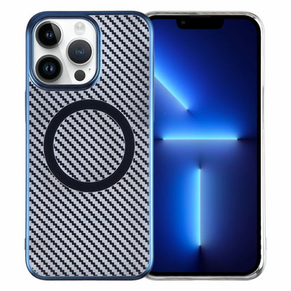 For iPhone 13 Pro Max 6D Plated Carbon Fiber Clear Magsafe PC Phone Case(Dream Blue) - iPhone 13 Pro Max Cases by buy2fix | Online Shopping UK | buy2fix