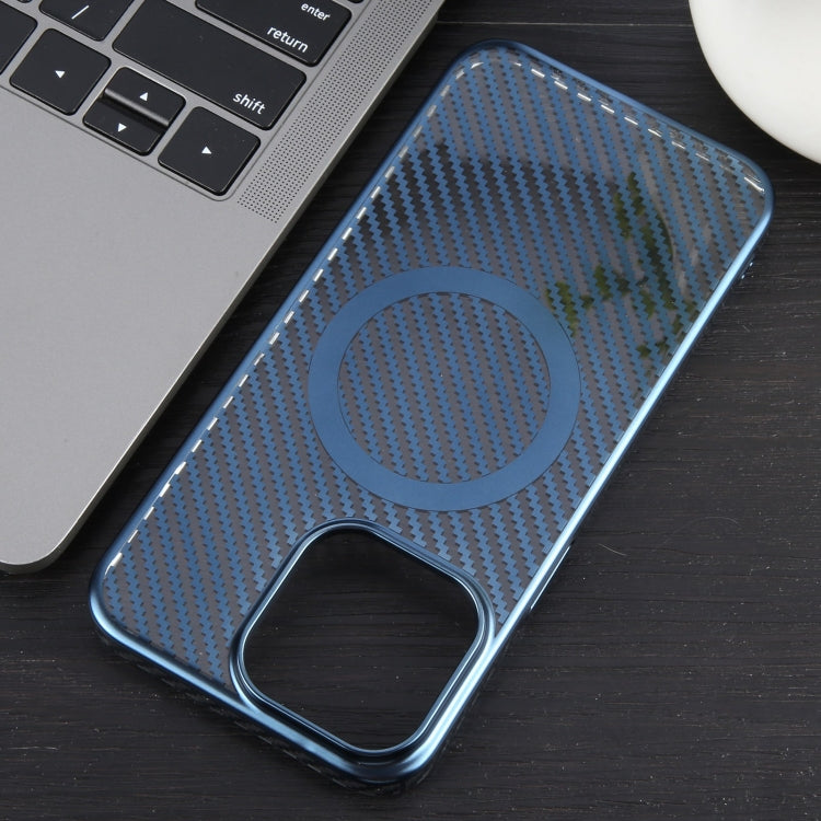 For iPhone 13 Pro Max 6D Plated Carbon Fiber Clear Magsafe PC Phone Case(Dream Blue) - iPhone 13 Pro Max Cases by buy2fix | Online Shopping UK | buy2fix