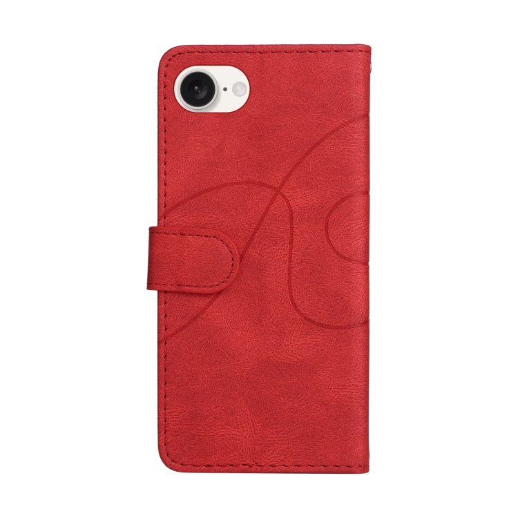 For iPhone SE 2024 Dual-color Splicing Flip Leather Phone Case(Red) - More iPhone Cases by buy2fix | Online Shopping UK | buy2fix