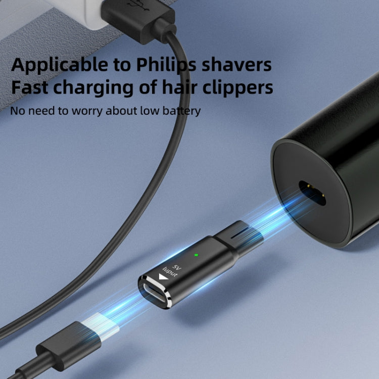 Shaver / Clipper Charging Adapter for Philips, Interface:Type-C to 8V Oval(Grey) - Accessories by buy2fix | Online Shopping UK | buy2fix