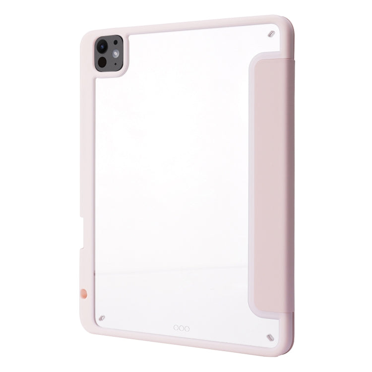 For iPad Pro 13 2024 Deformation Transparent Acrylic Leather Tablet Case(Pink) - iPad Pro 13 2024 Cases by buy2fix | Online Shopping UK | buy2fix