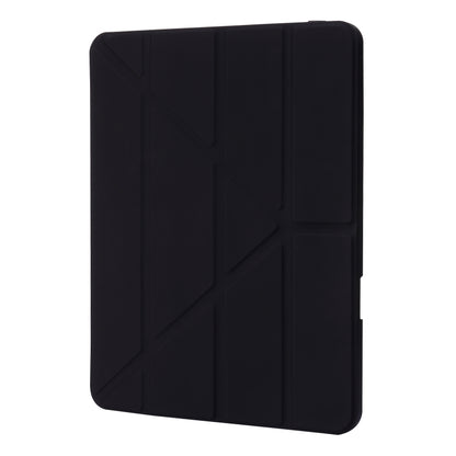 For iPad Pro 13 2024 Deformation Transparent Acrylic Leather Tablet Case(Black) - iPad Pro 13 2024 Cases by buy2fix | Online Shopping UK | buy2fix