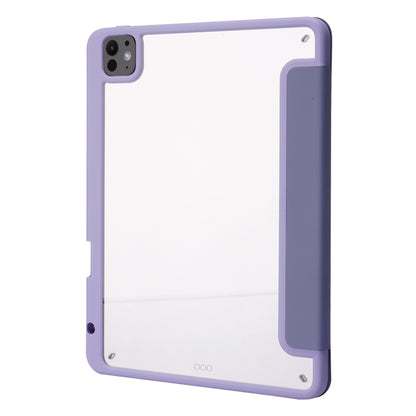 For iPad Pro 11 2024 Deformation Transparent Acrylic Leather Tablet Case(Lavender Grey) - iPad Pro 11 2024 Cases by buy2fix | Online Shopping UK | buy2fix