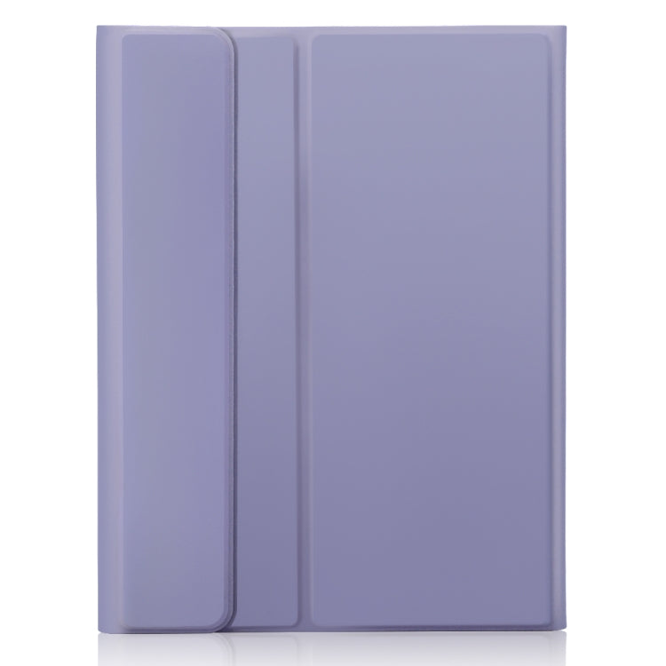 For iPad Pro 11 2024 A13B-A Lambskin Texture Bluetooth Touch Square Keyboard Leather Tablet Case with Pen Slot(Purple) - For iPad Pro by buy2fix | Online Shopping UK | buy2fix