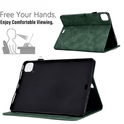 For iPad Pro 11 2024 Embossed Smile Smart Leather Tablet Case(Green) - iPad Pro 11 2024 Cases by buy2fix | Online Shopping UK | buy2fix