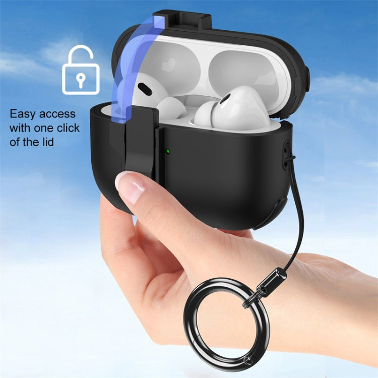 For AirPods Pro 2 Mechanical Switch Lock Bluetooth Earphone Protective Case(White) - For AirPods Pro 2 by buy2fix | Online Shopping UK | buy2fix