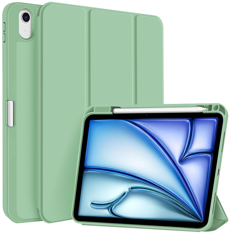 For iPad Air 11 2024 3-fold TPU Smart Leather Tablet Case with Pen Slot(Green) - iPad Air 11 2024 Cases by buy2fix | Online Shopping UK | buy2fix