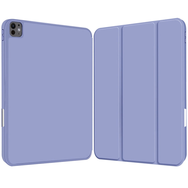 For iPad Pro 11 2024 3-fold TPU Smart Leather Tablet Case with Pen Slot(Lavender Purple) - iPad Pro 11 2024 Cases by buy2fix | Online Shopping UK | buy2fix