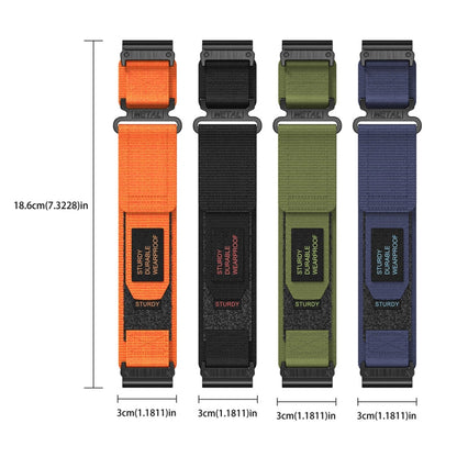 For Garmin Descent MK 2 26mm Two-Section Nylon Watch Band(Blue) - Watch Bands by buy2fix | Online Shopping UK | buy2fix