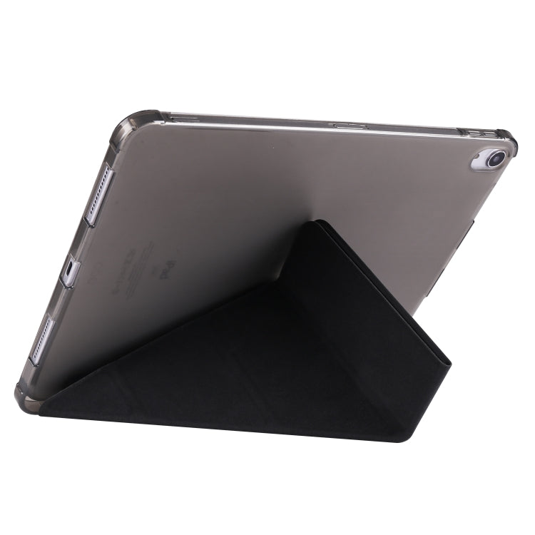 For iPad Pro 13 2024 Multi-folding TPU Leather Smart Tablet Case with Pen Slot(Black) - iPad Pro 13 2024 Cases by buy2fix | Online Shopping UK | buy2fix