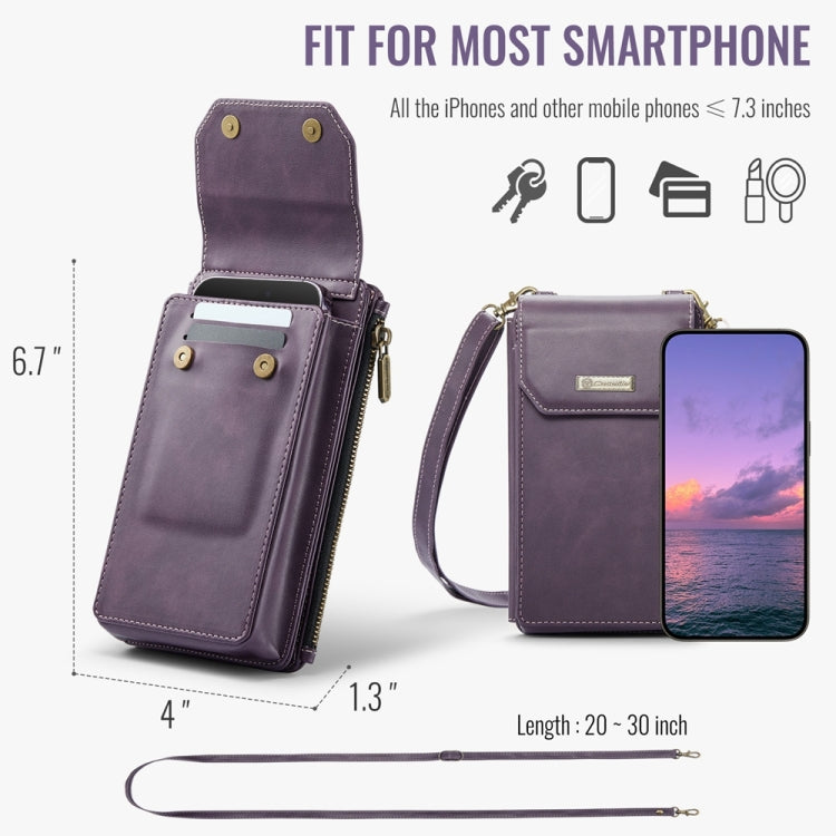 CaseMe Me40 Vertical Multifunctional Shoulder Crossbody Phone Bag(Purple) -  by CaseMe | Online Shopping UK | buy2fix