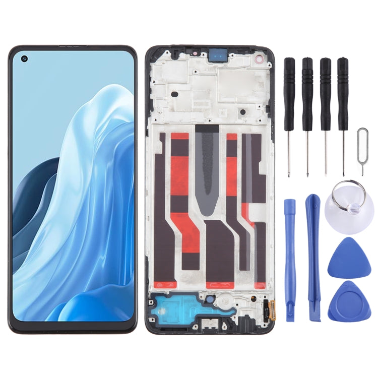 For OPPO Reno8 Lite 5G OLED LCD Screen Digitizer Full Assembly with Frame - LCD Screen by buy2fix | Online Shopping UK | buy2fix
