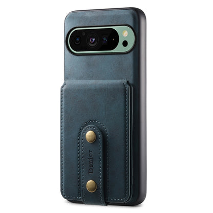 For Google Pixel 9 Denior D14 NK Retro Pattern MagSafe Magnetic Card Holder Leather Phone Case(Blue) - Google Cases by Denior | Online Shopping UK | buy2fix